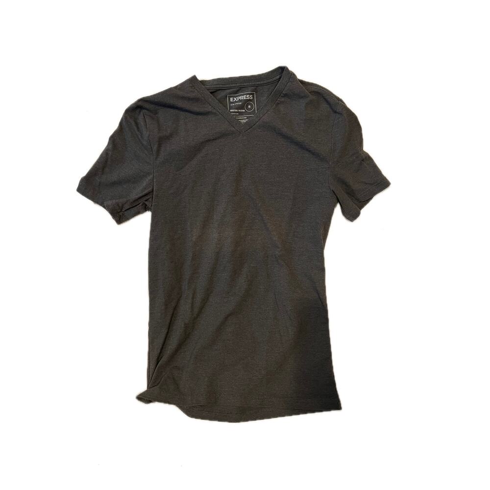 Express Slim Stretch Moisture Wicking Gray T-Shirt Mens XS